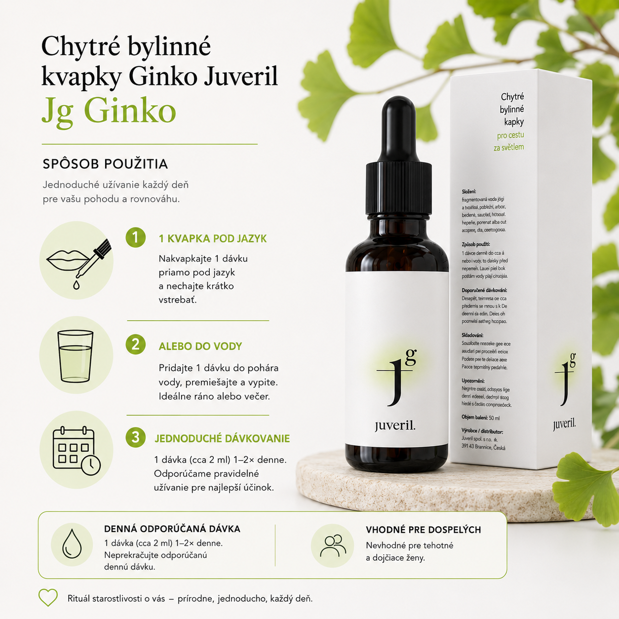 Chytré bylinné kvapky Ginko Juveril - Jg Ginko