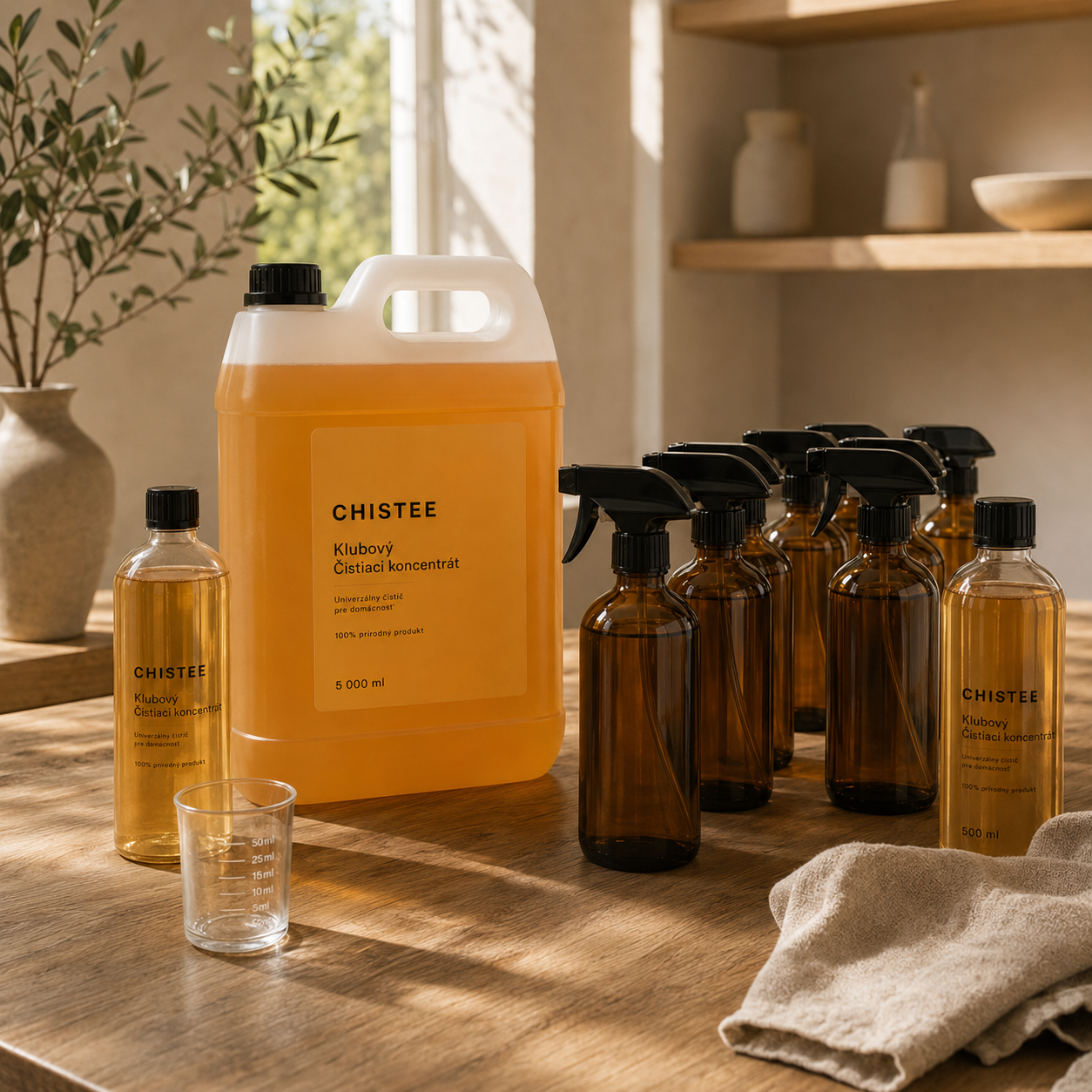 CHISTEE Klubový čistiaci koncentrát 500 ml a viacero refill fliaš